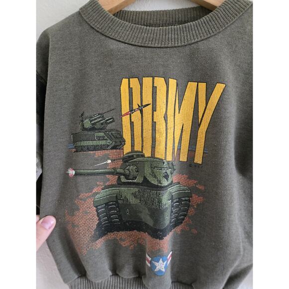 Toddler Vintage Army Camo Crewneck Licensed By SSI - Picture 3 of 7